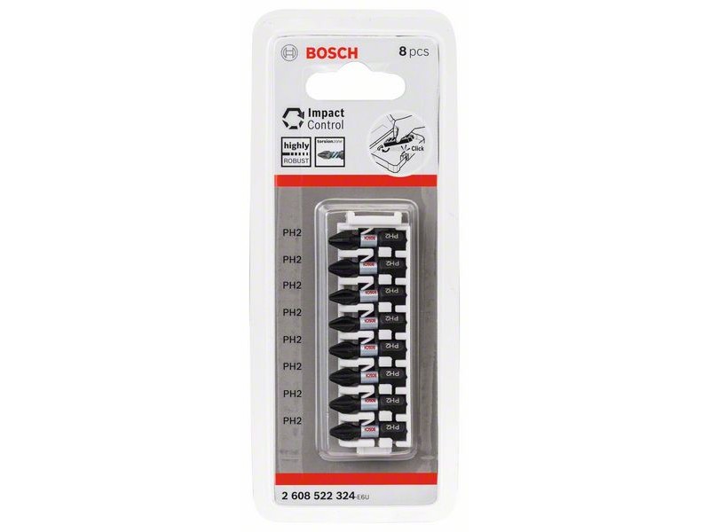 8-delni komplet vijačnih nastavkov Bosch PRO Phillips Impact, PH2, 25mm, 2608522324